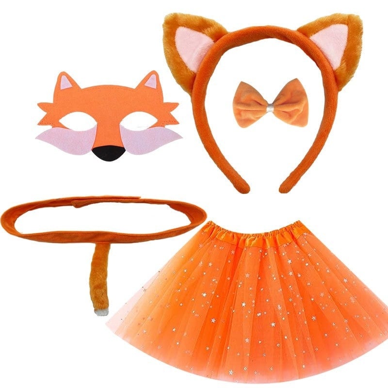Уши и опашка на лисица за детски костюм, Хелоуин, пролет 2025