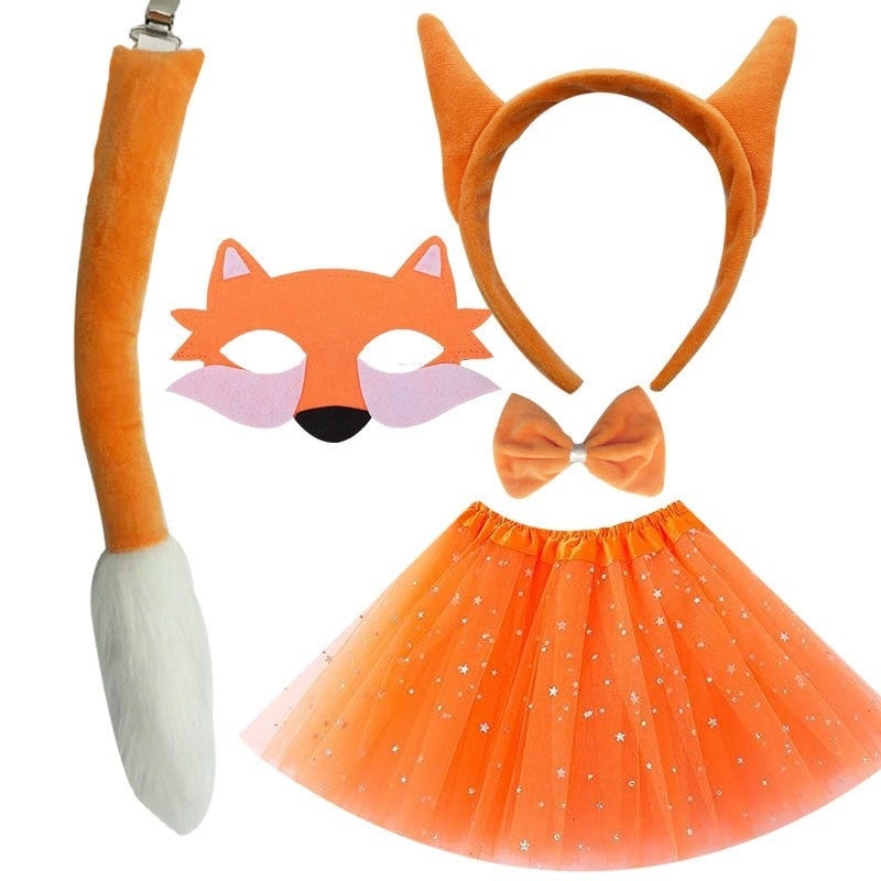 Уши и опашка на лисица за детски костюм, Хелоуин, пролет 2025