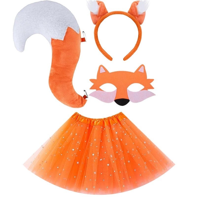 Уши и опашка на лисица за детски костюм, Хелоуин, пролет 2025