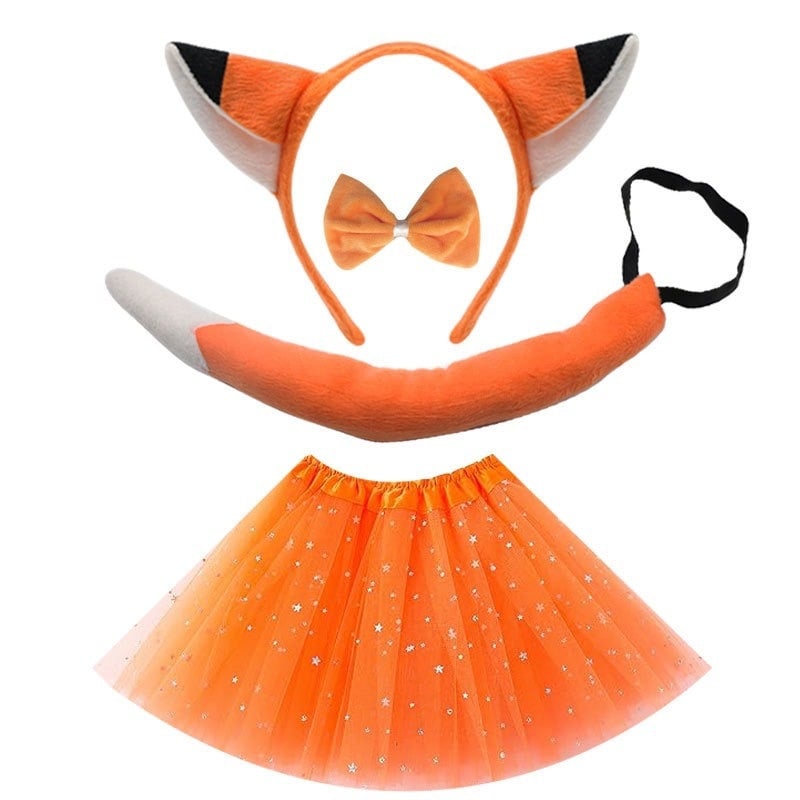 Уши и опашка на лисица за детски костюм, Хелоуин, пролет 2025
