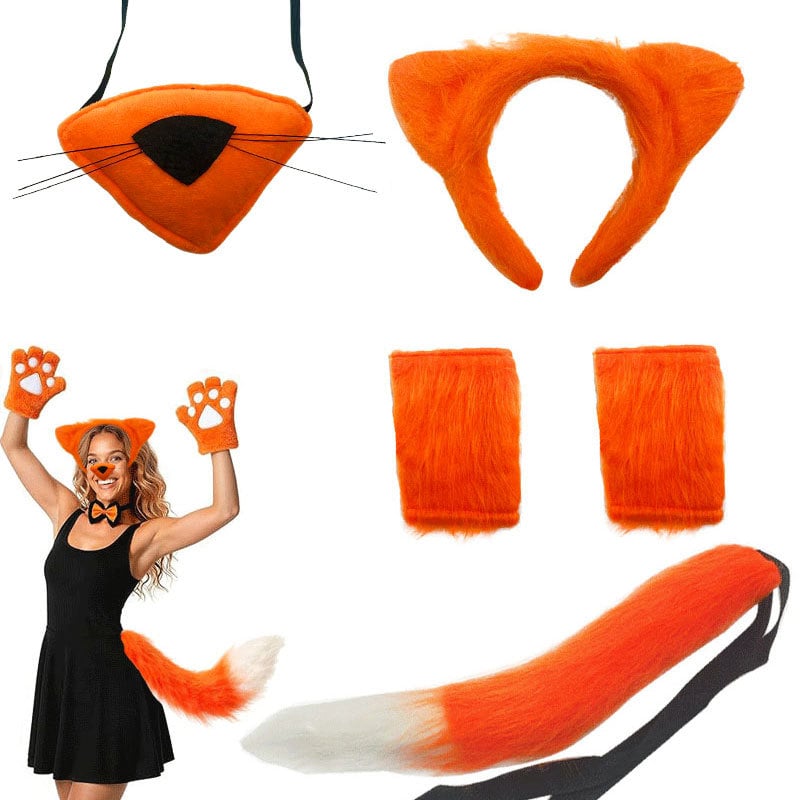 Уши и опашка на лисица за детски костюм, Хелоуин, пролет 2025