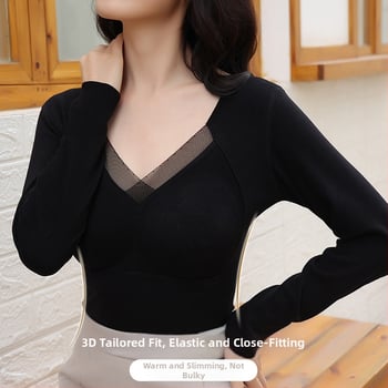 Kamisole bezšuvju, viengabala tops ar krūšu spilventiņu, V-dekoltē, bieza auduma (251–300 g/m2)