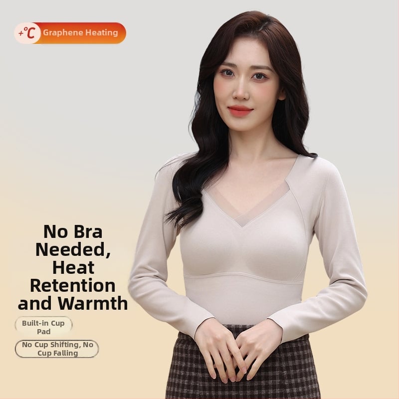 Kamisole bezšuvju, viengabala tops ar krūšu spilventiņu, V-dekoltē, bieza auduma (251–300 g/m2)