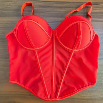 Kamisola ar zvejas kaula korsetu un tīklu audumu, vestes stilā, V kakls, ultra-plāns poliesters (81-100 g/m²)