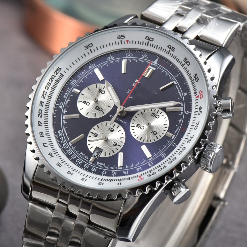 Vīriešu sporta kvarca pulkstenis ar sešām rokām, modelis 759, korpuss no sakausējuma, nerūsējošā tērauda siksna, apaļš ciferblats.