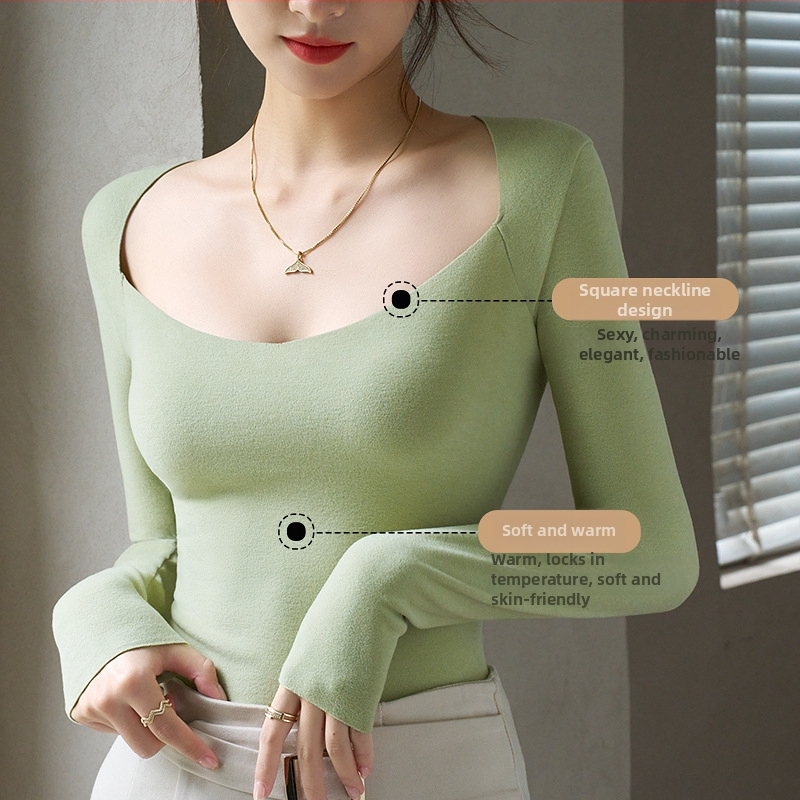 Dámska termálna súprava s výstrihom do V a zabudovanou výstelkou hrudníka; viskózové vlákno; zamatové podšitie; hrubý materiál 251–300 g/m²