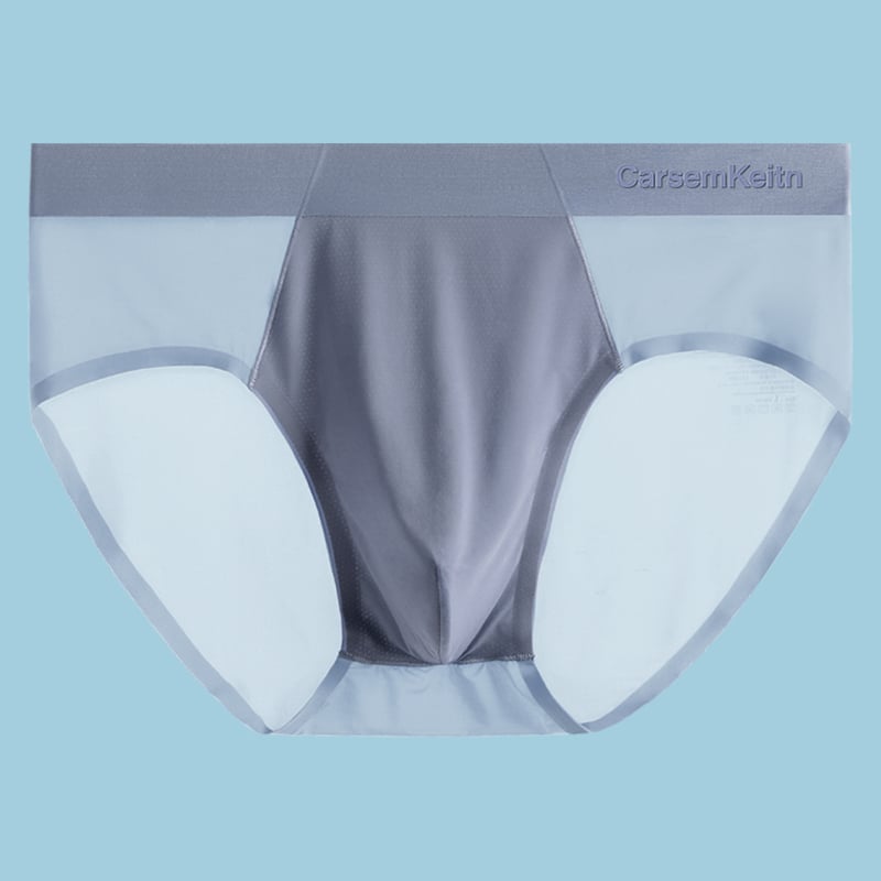 Vyriniai Ice Silk apatiniai – kvėpuojantys, antibakteriniai, greitai džiūstantys, vidutinio juosmens, nailono mezginys