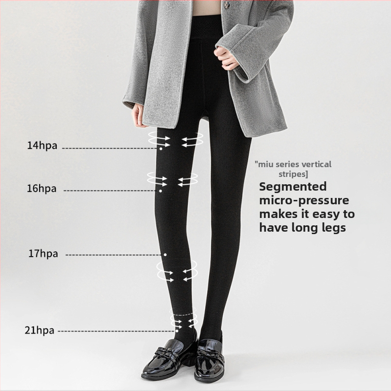 Colanți din bumbac pieptănat cu dungi verticale, groși, calzi, modelatori, anti-statice, cu înaltă elasticitate