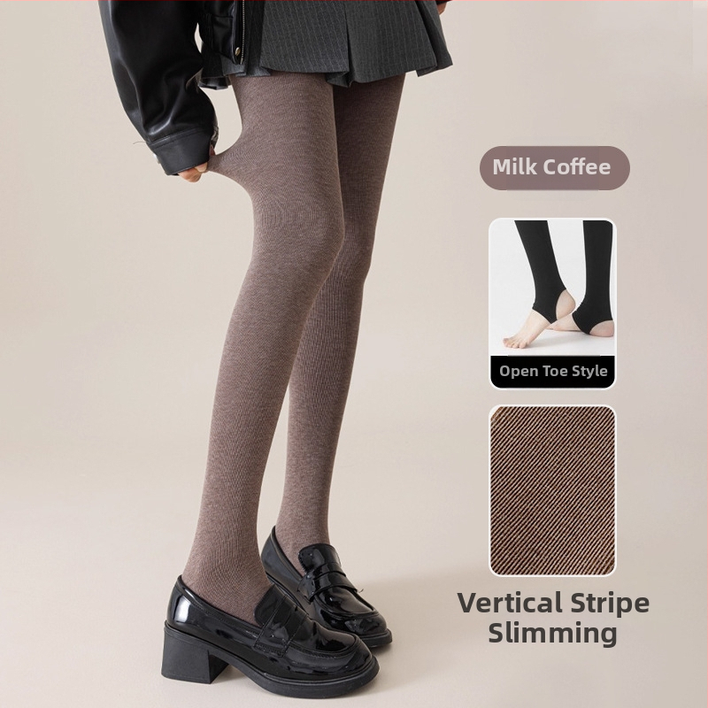 Colanți din bumbac pieptănat cu dungi verticale, groși, calzi, modelatori, anti-statice, cu înaltă elasticitate