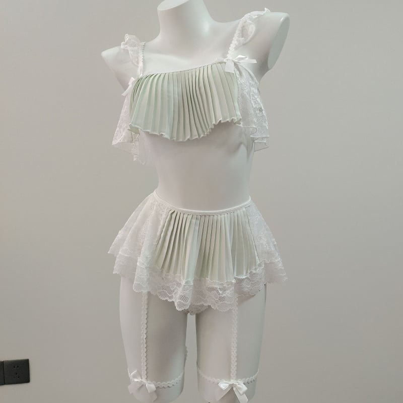 Σεξουαλικό νυχτικό με τιράντες και δαντέλα Ice Silk, V-λαιμός, 3/4 μανίκια, 181–200 g/m²