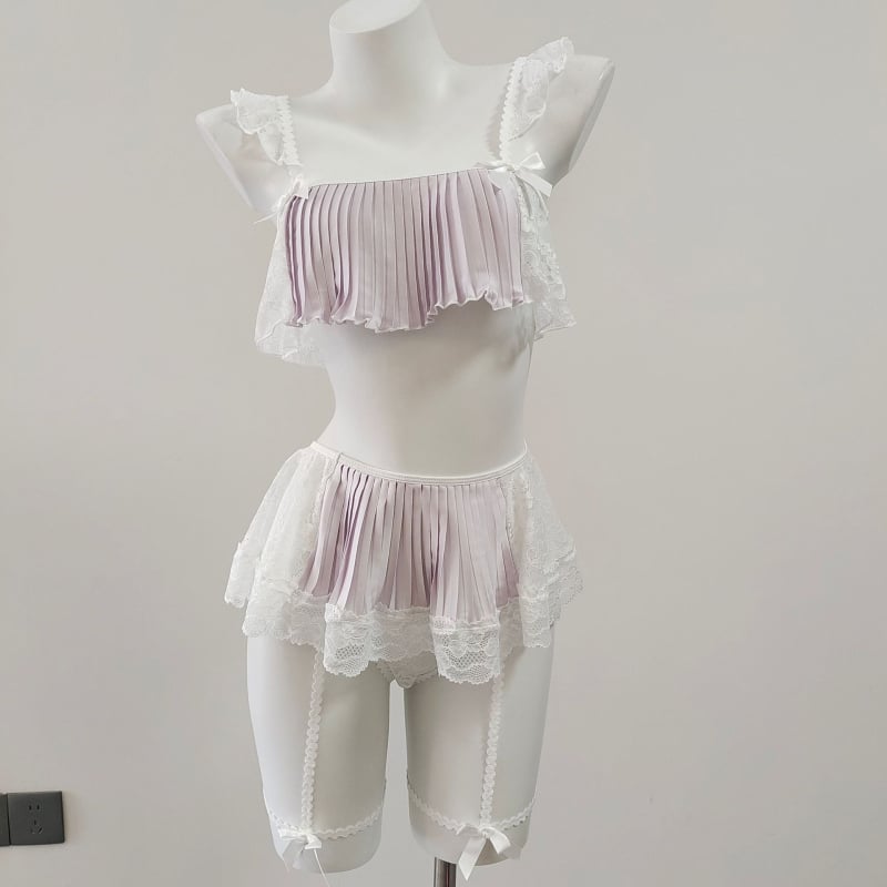 Σεξουαλικό νυχτικό με τιράντες και δαντέλα Ice Silk, V-λαιμός, 3/4 μανίκια, 181–200 g/m²