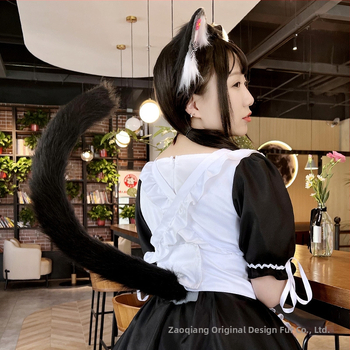 Cosplay аксесоар: котешки уши и опашка, ръчна изработка, дълга козина, за възрастни, есен 2021