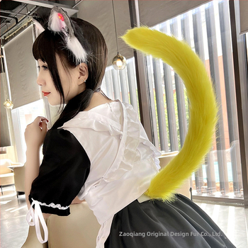 Cosplay аксесоар: котешки уши и опашка, ръчна изработка, дълга козина, за възрастни, есен 2021