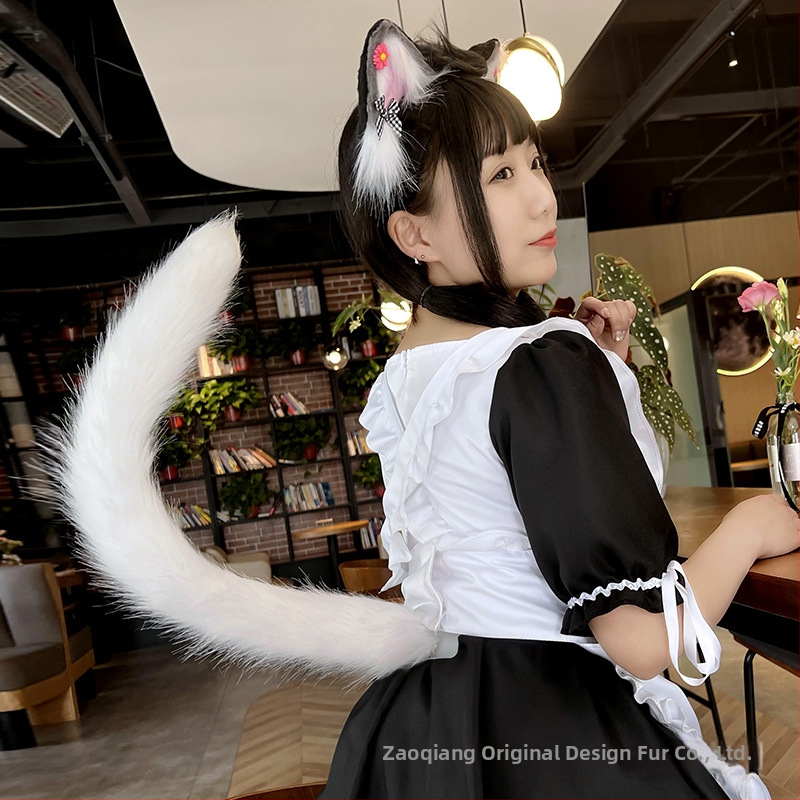 Cosplay аксесоар: котешки уши и опашка, ръчна изработка, дълга козина, за възрастни, есен 2021