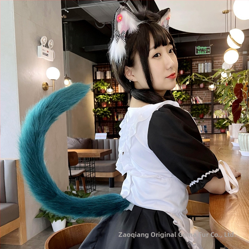 Cosplay аксесоар: котешки уши и опашка, ръчна изработка, дълга козина, за възрастни, есен 2021