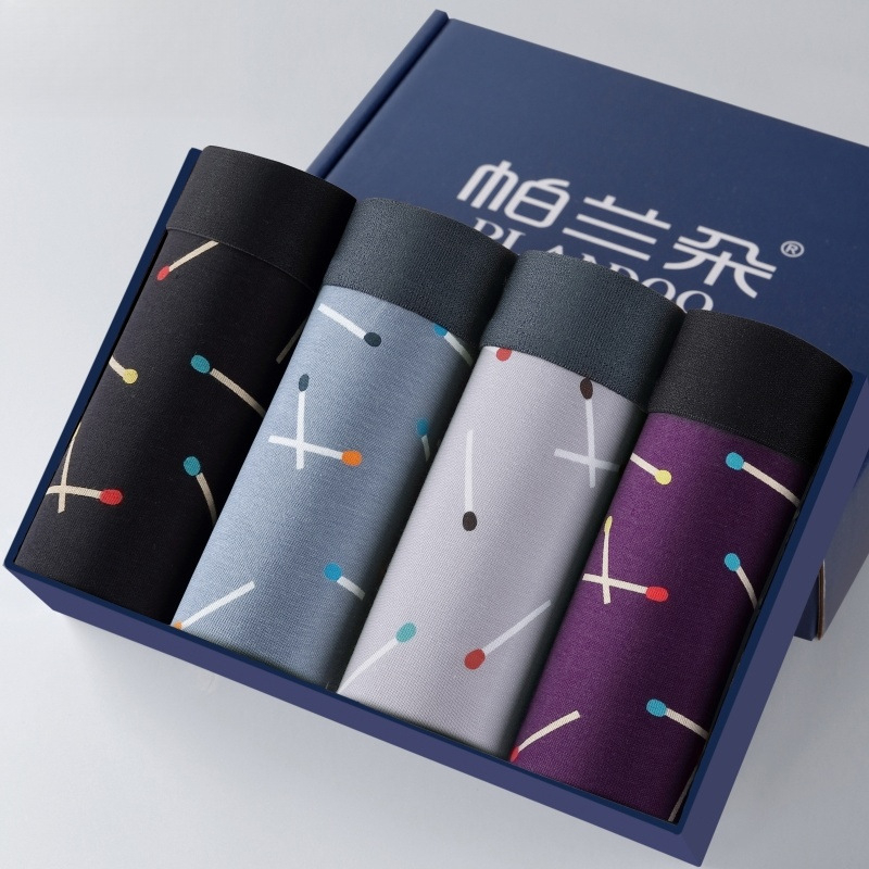 Vyrų antibakteriniai medvilniniai bokseriai su vidutinio aukščio liemeniu, 90–95% medvilnės