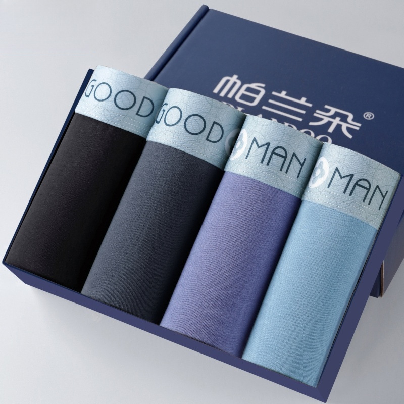 Vyrų antibakteriniai medvilniniai bokseriai su vidutinio aukščio liemeniu, 90–95% medvilnės