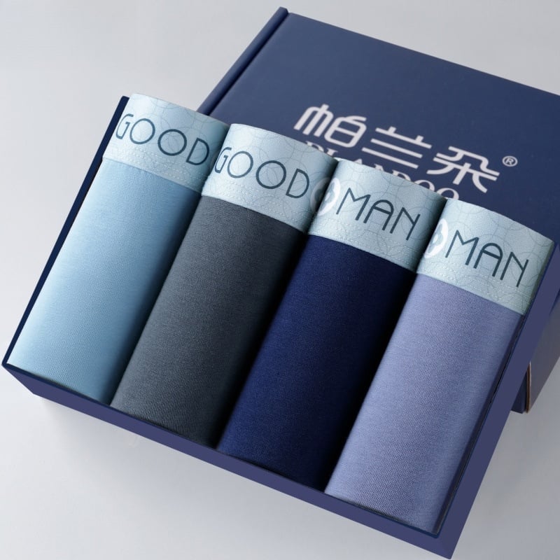 Vyrų antibakteriniai medvilniniai bokseriai su vidutinio aukščio liemeniu, 90–95% medvilnės