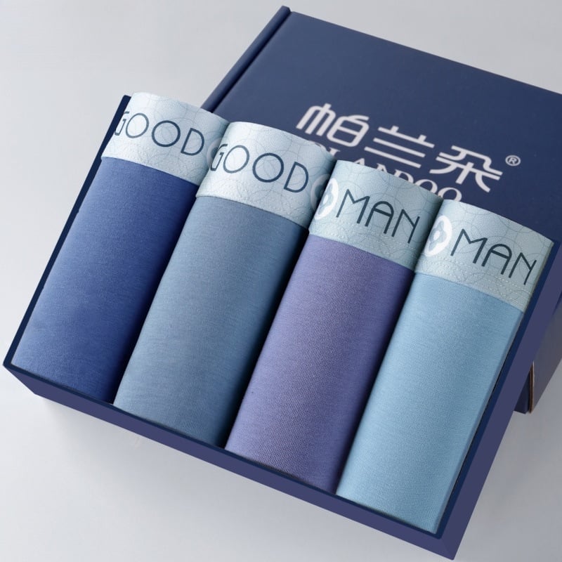 Vyrų antibakteriniai medvilniniai bokseriai su vidutinio aukščio liemeniu, 90–95% medvilnės