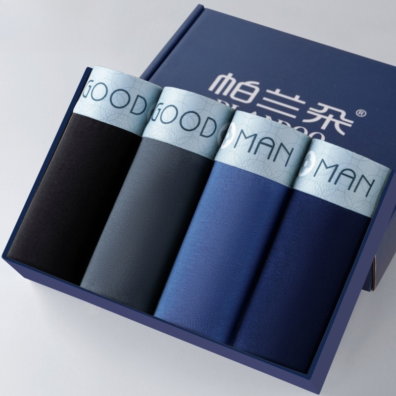 Vyrų antibakteriniai medvilniniai bokseriai su vidutinio aukščio liemeniu, 90–95% medvilnės