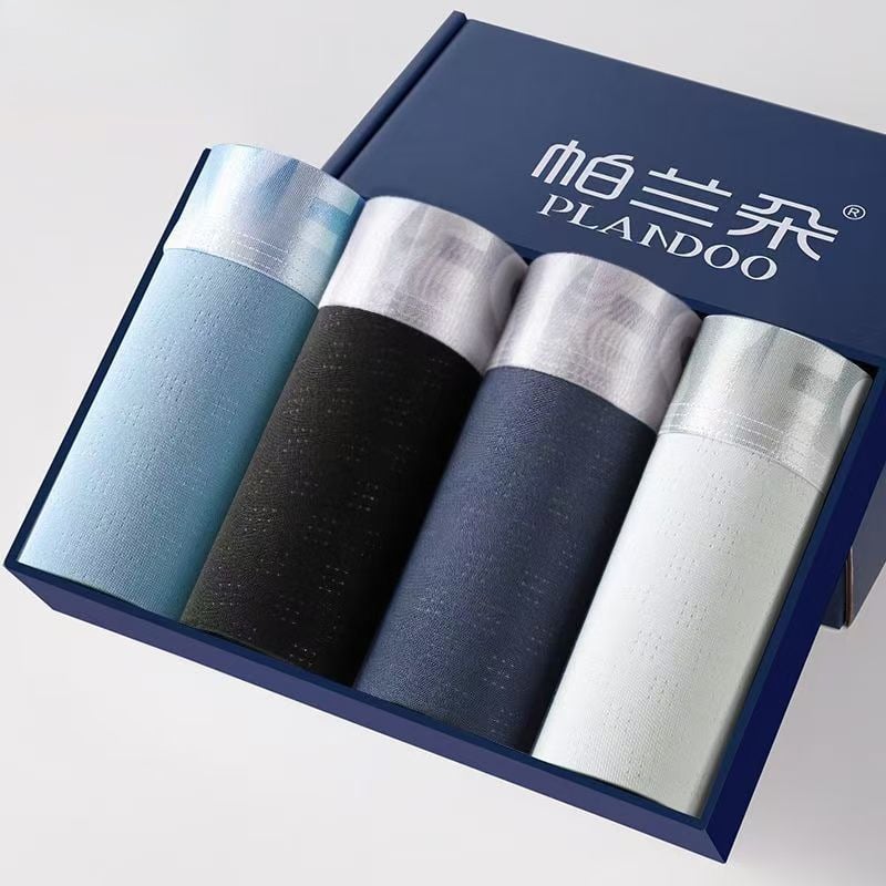 Vyrų antibakteriniai medvilniniai bokseriai su vidutinio aukščio liemeniu, 90–95% medvilnės