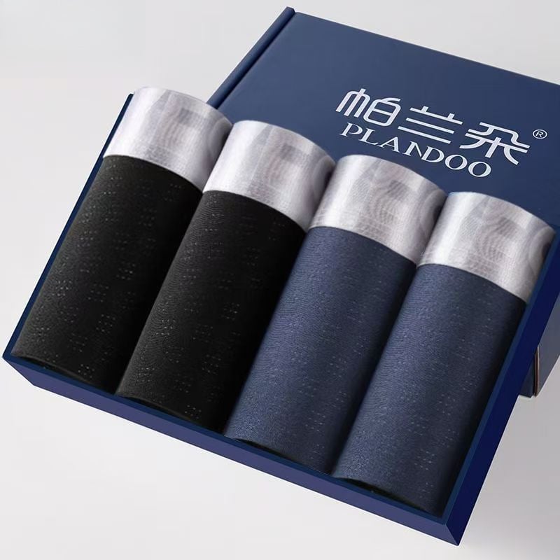 Vyrų antibakteriniai medvilniniai bokseriai su vidutinio aukščio liemeniu, 90–95% medvilnės