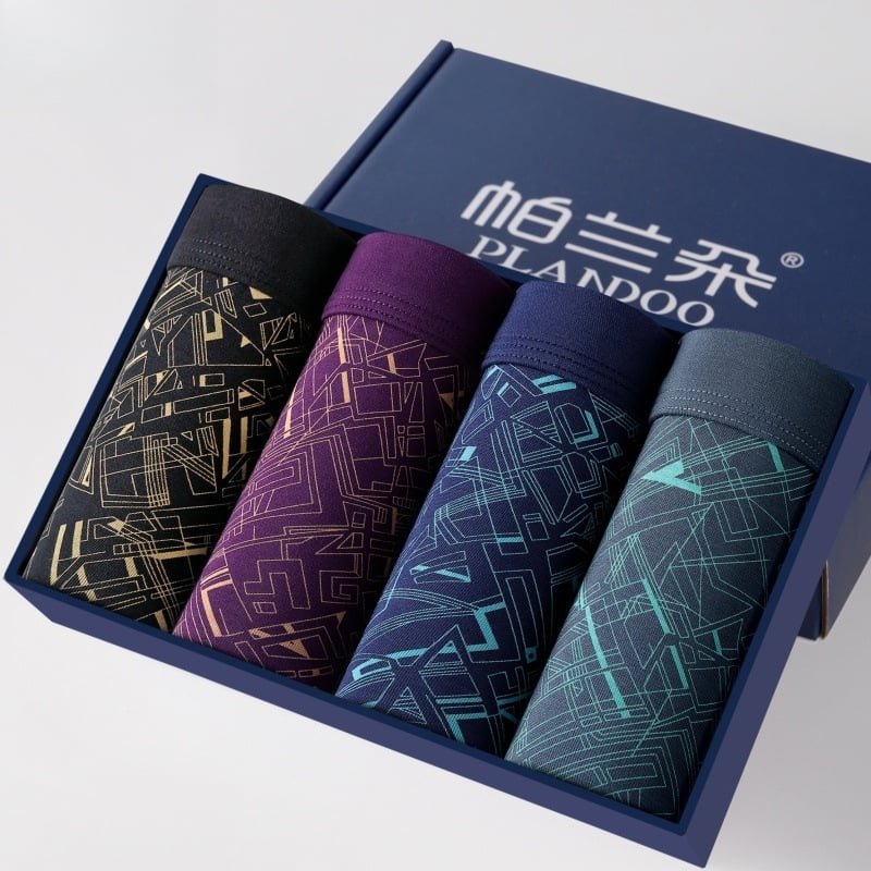 Vyrų antibakteriniai medvilniniai bokseriai su vidutinio aukščio liemeniu, 90–95% medvilnės