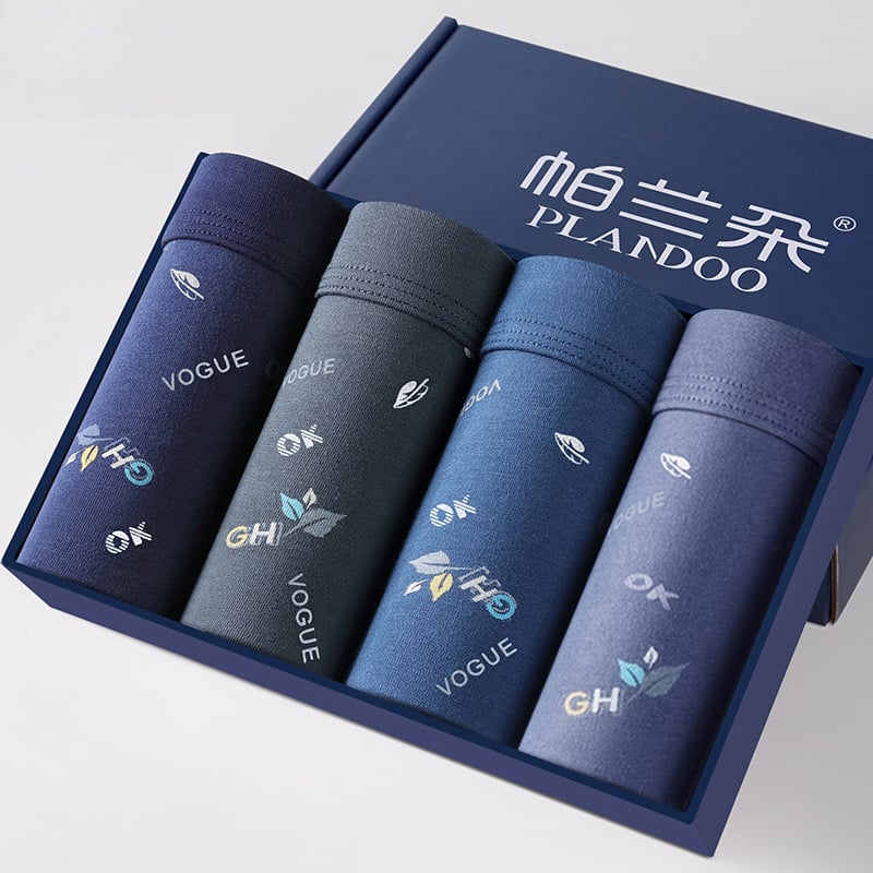 Vyrų antibakteriniai medvilniniai bokseriai su vidutinio aukščio liemeniu, 90–95% medvilnės