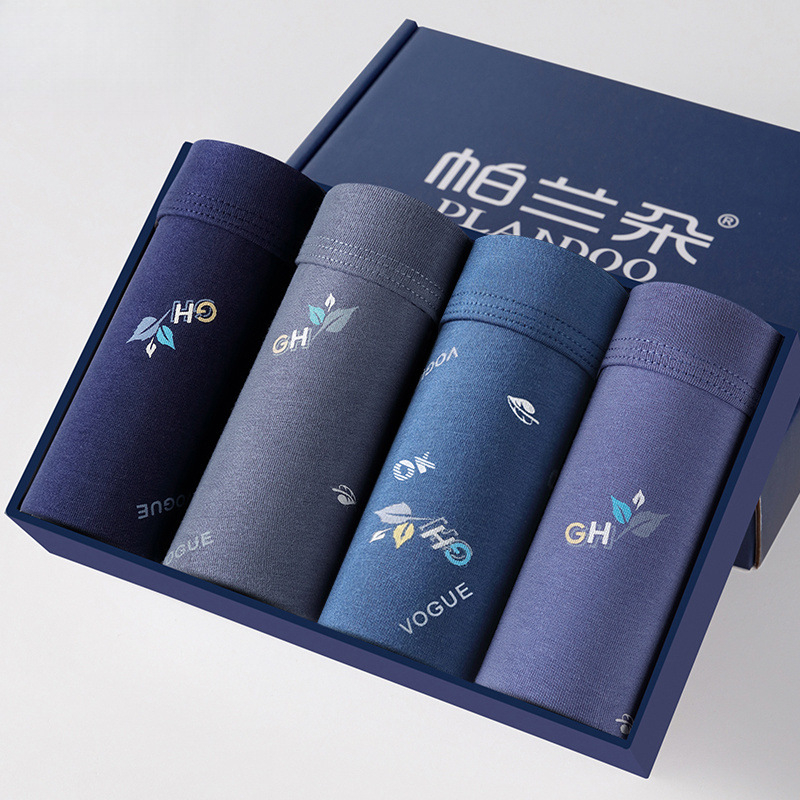 Vyrų antibakteriniai medvilniniai bokseriai su vidutinio aukščio liemeniu, 90–95% medvilnės