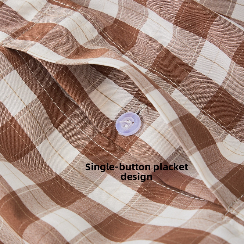 Pánske voľné nohavice na spanie, kockovaný vzor, 100% polyester, priedušné, tkané, stredný pás