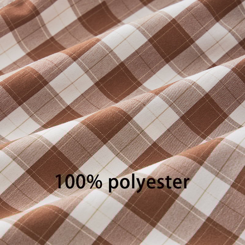 Мъжки свободни пижамени панталони с каре, 100% полиестер, дишащи, тъкани, талия средна