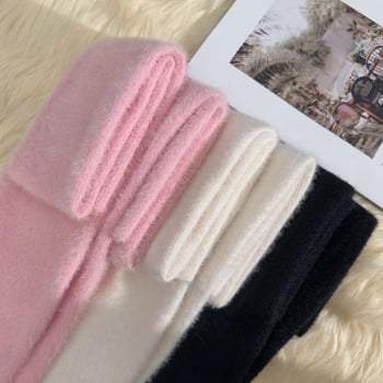 Sieviešu poliestera adīti legingi ar augstu jostu, cieši pieguļošs siluets, 9/10 garums, bieza silta auduma