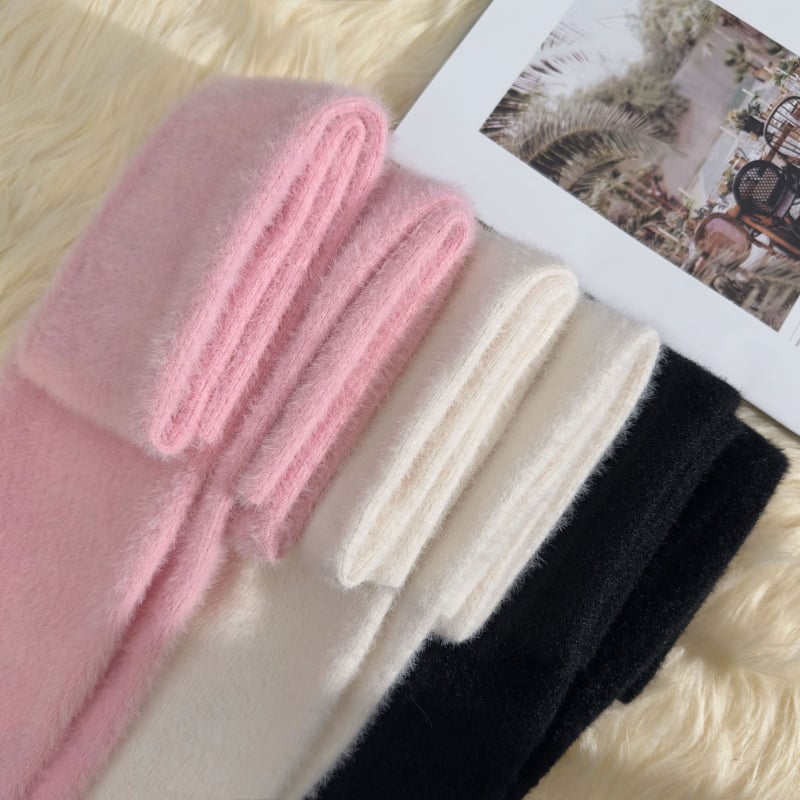 Sieviešu poliestera adīti legingi ar augstu jostu, cieši pieguļošs siluets, 9/10 garums, bieza silta auduma