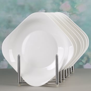 Керамични чинии за хранене – кръгли, модерен минималистичен стил, комплект от 6 за хотели и ресторанти