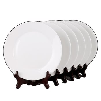 Керамични чинии за хранене – кръгли, модерен минималистичен стил, комплект от 6 за хотели и ресторанти
