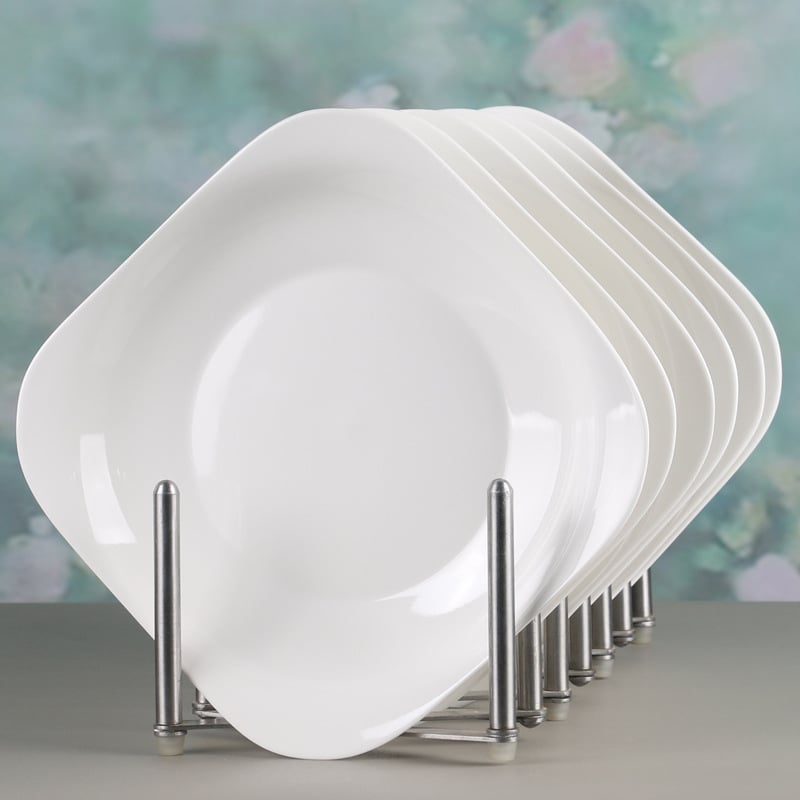 Керамични чинии за хранене – кръгли, модерен минималистичен стил, комплект от 6 за хотели и ресторанти