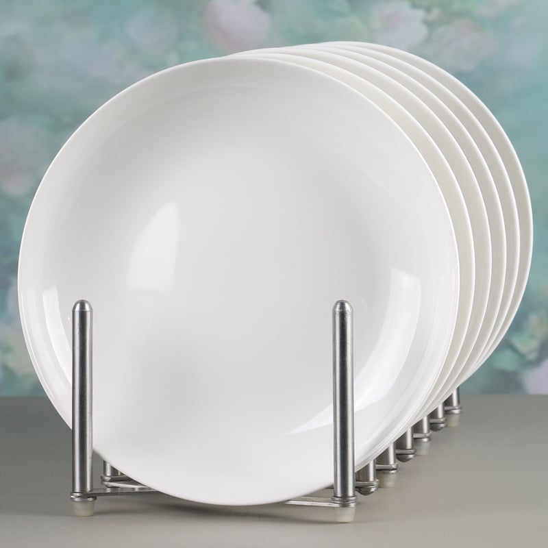 Керамични чинии за хранене – кръгли, модерен минималистичен стил, комплект от 6 за хотели и ресторанти