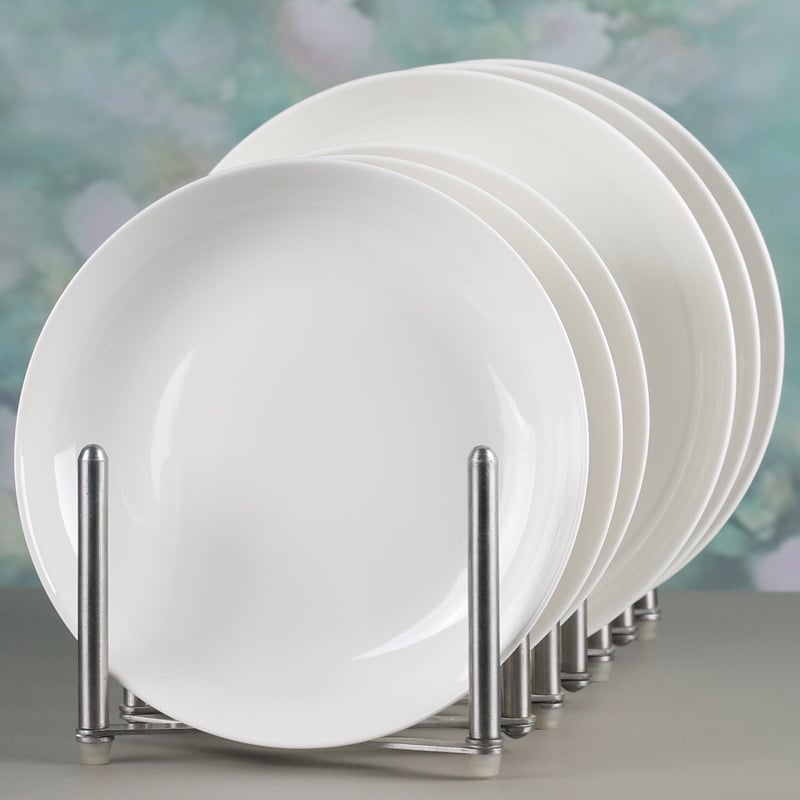 Керамични чинии за хранене – кръгли, модерен минималистичен стил, комплект от 6 за хотели и ресторанти