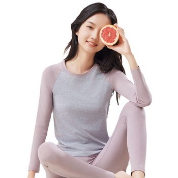 Dvipusis šilumos komplektas paauglių mergaitėms: viršus su apvaliu kaklu ir ilgomis rankovėmis + kelnės, viduje pūkuota flisa, fliso audinys, storis 181–200 g/m²