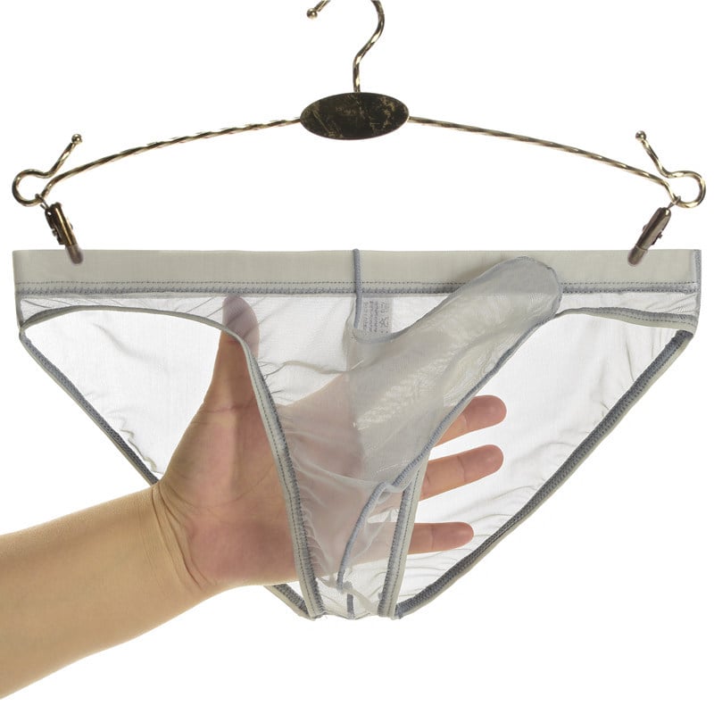 Meeste aluspüksid võrgust materjalist, madal talje, hingav, seksikas tasku, kolmnurkne lõige