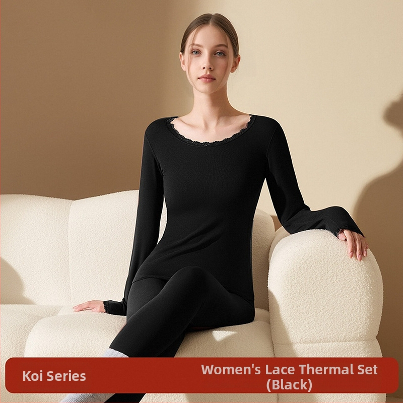 Moteriškas akrilo terminis komplektas su antibakteriniu poveikiu; šiluma storas 201-250 g/m2 su veluro pamušalu; viršus megztinis su ilgomis rankovėmis; apačia kelnes; pagrindinis pluošto kiekis 30-50%.