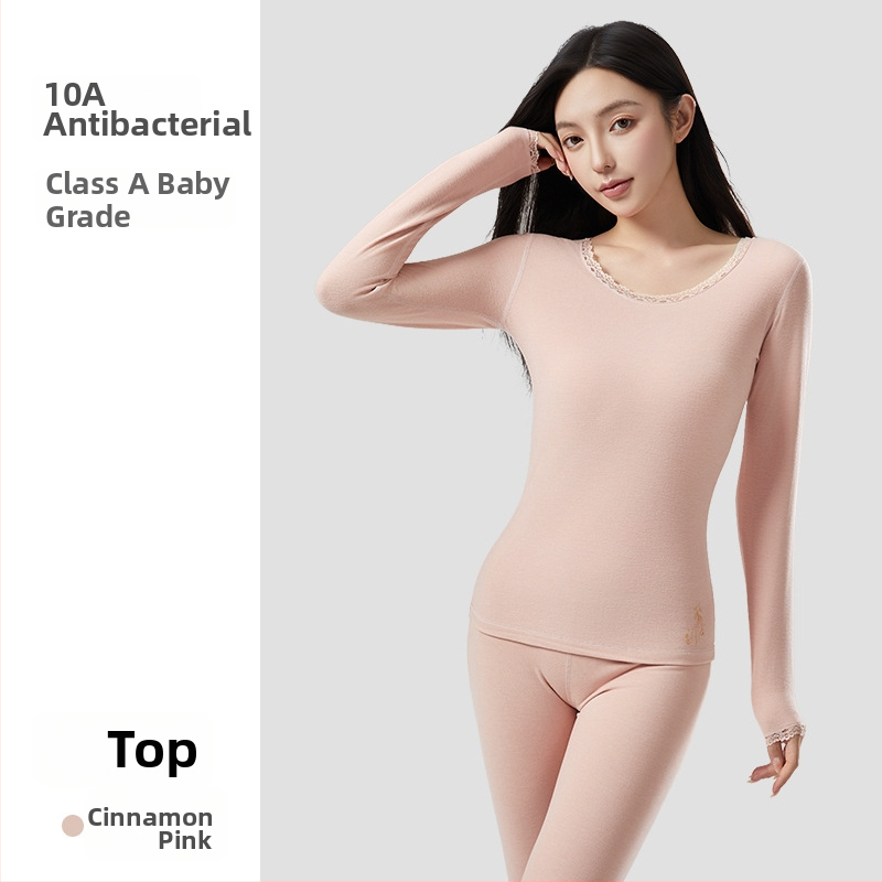 Moteriškas akrilo terminis komplektas su antibakteriniu poveikiu; šiluma storas 201-250 g/m2 su veluro pamušalu; viršus megztinis su ilgomis rankovėmis; apačia kelnes; pagrindinis pluošto kiekis 30-50%.