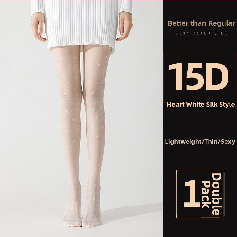 Șosete pentru femei cu model cu buline și fundă, ultra-subțiri, denier 0D, poliester 50-70%, anti-snag și absorbția transpirației