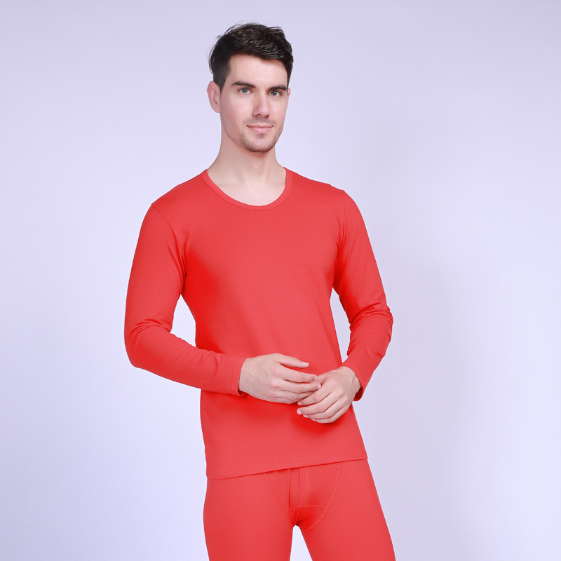 Unisex terminių apatinių komplektas iš Lycra ir medvilnės, apvalus kaklas, ilgomis rankovėmis, kelnytės, vidutinio svorio audinys 161-180 g/m2