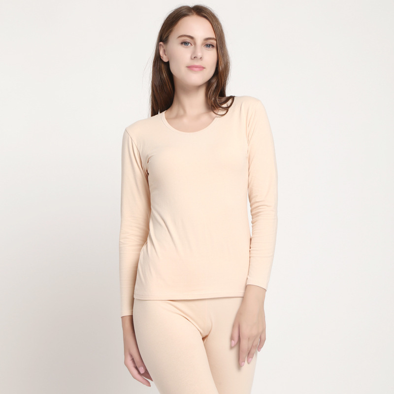 Unisex terminių apatinių komplektas iš Lycra ir medvilnės, apvalus kaklas, ilgomis rankovėmis, kelnytės, vidutinio svorio audinys 161-180 g/m2