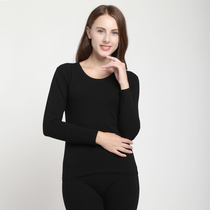 Unisex terminių apatinių komplektas iš Lycra ir medvilnės, apvalus kaklas, ilgomis rankovėmis, kelnytės, vidutinio svorio audinys 161-180 g/m2