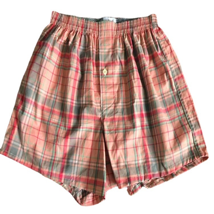 Мъжки памучни шорти с райета и каре, със средна талия, дължина три четвърти, бързосъхнещи и дишащи