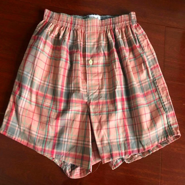 Мъжки памучни шорти с райета и каре, със средна талия, дължина три четвърти, бързосъхнещи и дишащи