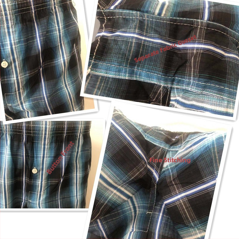 Pánske bavlnené šortky, pruhy a káro, stredný pás, trojštvrťová dĺžka, rýchloschnúce a priedušné