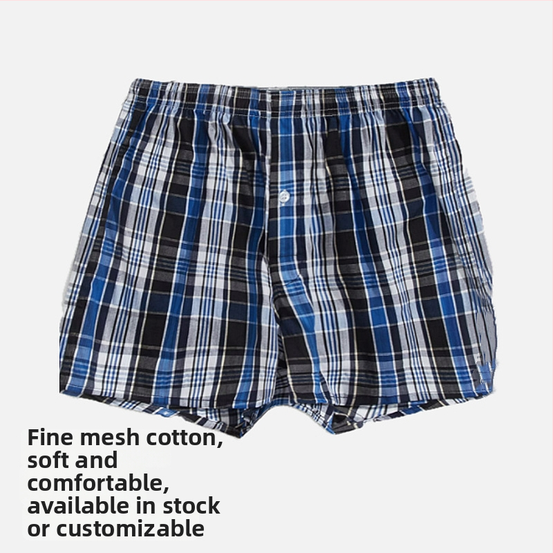 Pánske bavlnené šortky, pruhy a káro, stredný pás, trojštvrťová dĺžka, rýchloschnúce a priedušné